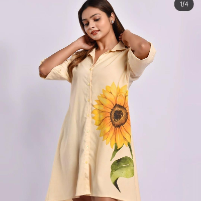 Beige Sunflower Dress